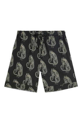 Tiger Print Pajama Shorts
